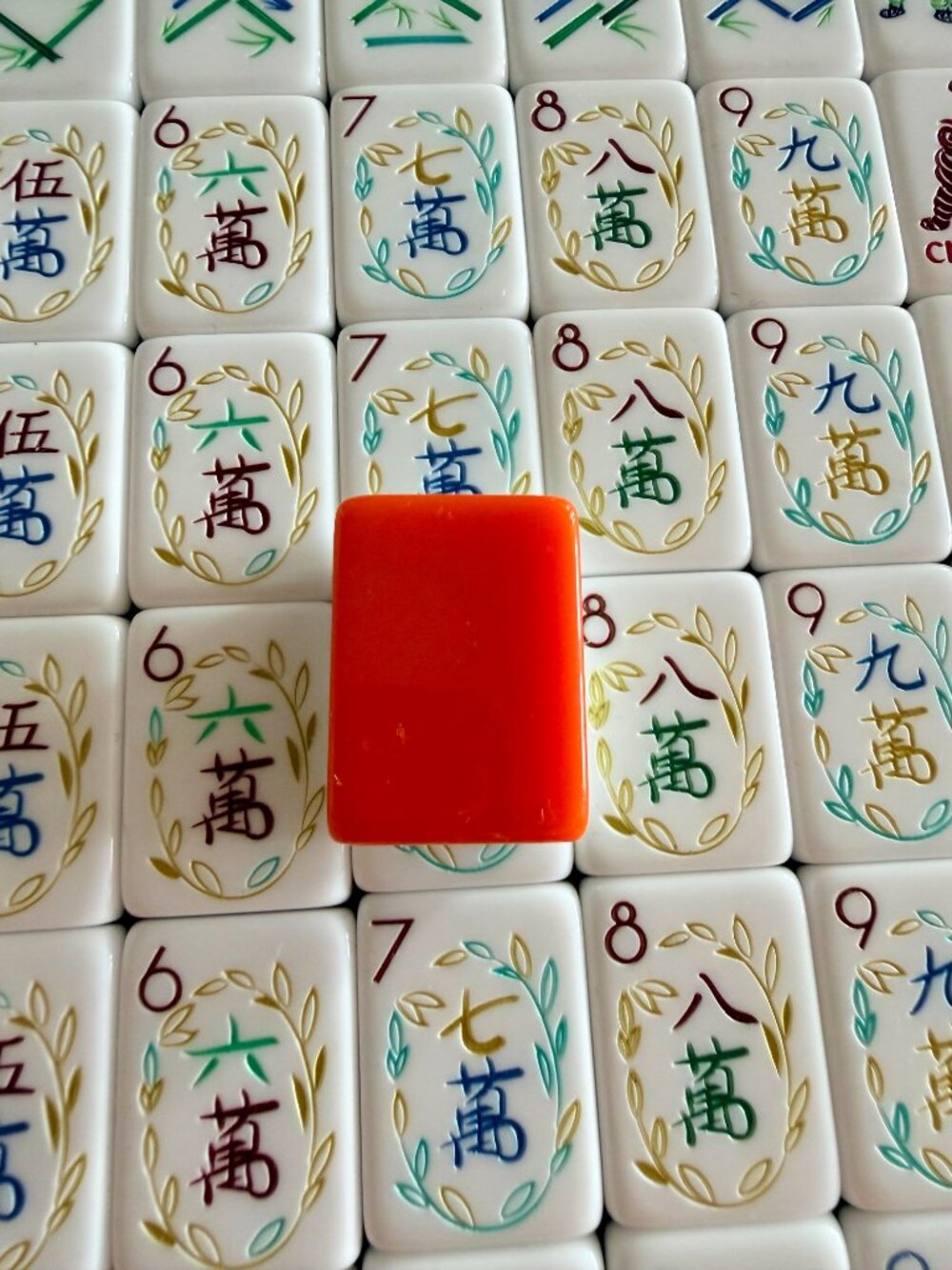 ORANGE AMERICAN MAHJONG TILE SET -UNBRANDED - Picture 5 of 16